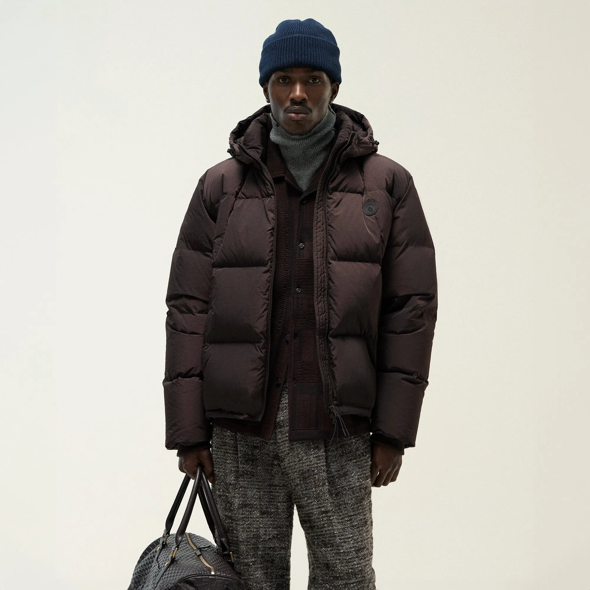 Kith Wrinkle Nylon Midi Puffer - Incognito Outer Chill Piece Microfiber Shell