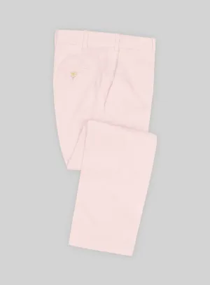 Italian Pale Pink Cotton Stretch Pants Comfort Wearable