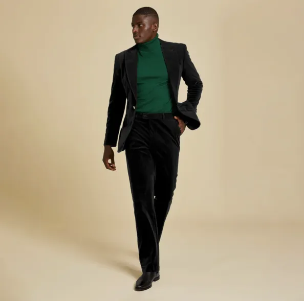 Inserch BL-007 Velvet Blazer Black Non Bulky Insulation Tech