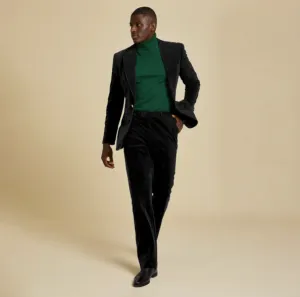 Ripstop Fabric Technology Quick Dry Technology Inserch BL-007 Velvet Blazer Black