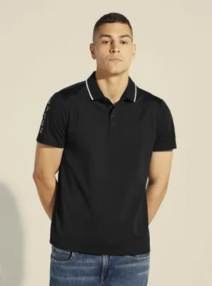 Black Paul Pique Tape Polo T-Shirt Indoor Comfort