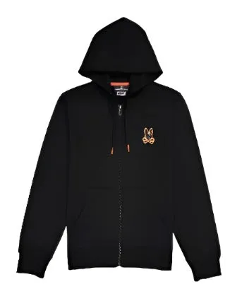 ID60409 Psycho Bunny Black Full Zip Hoodie product fluffy softness Chilly Day Wear