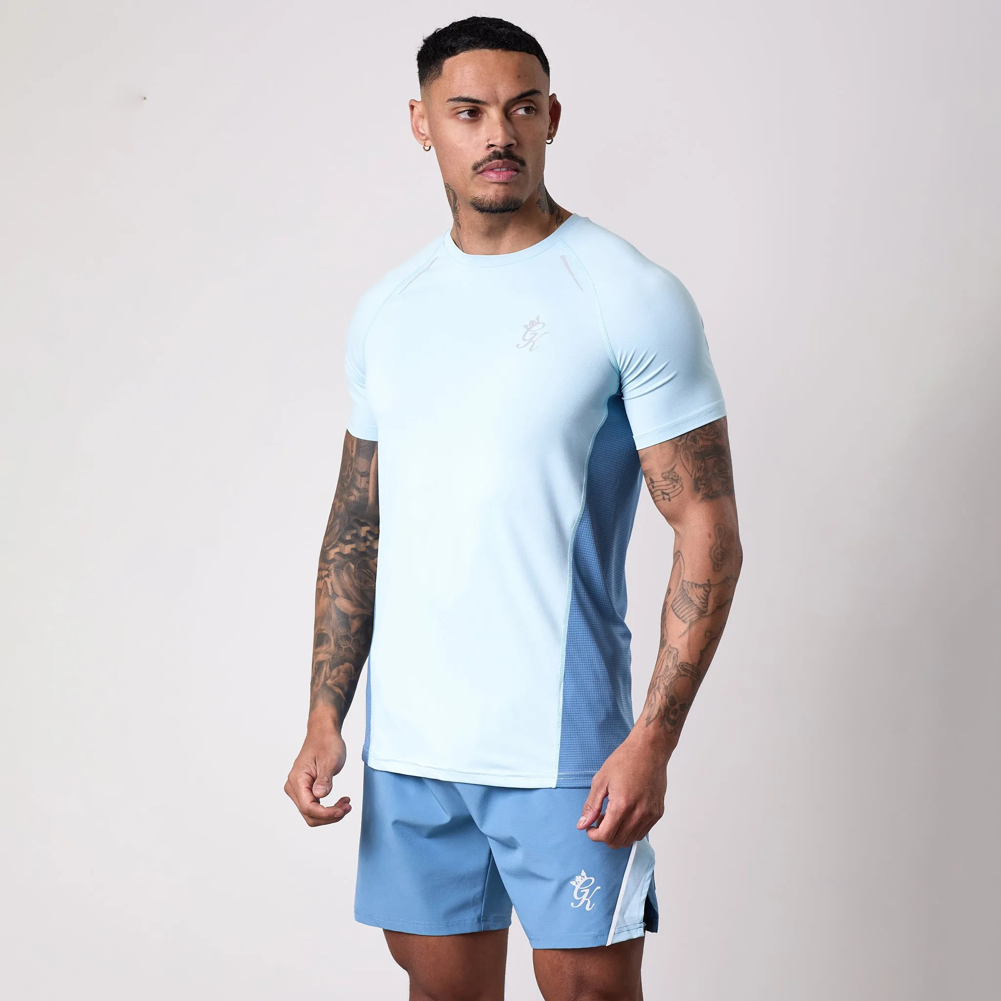 Modern Smart Gym King Flex 2.0 Tee - Iced Aqua/Coastal Blue