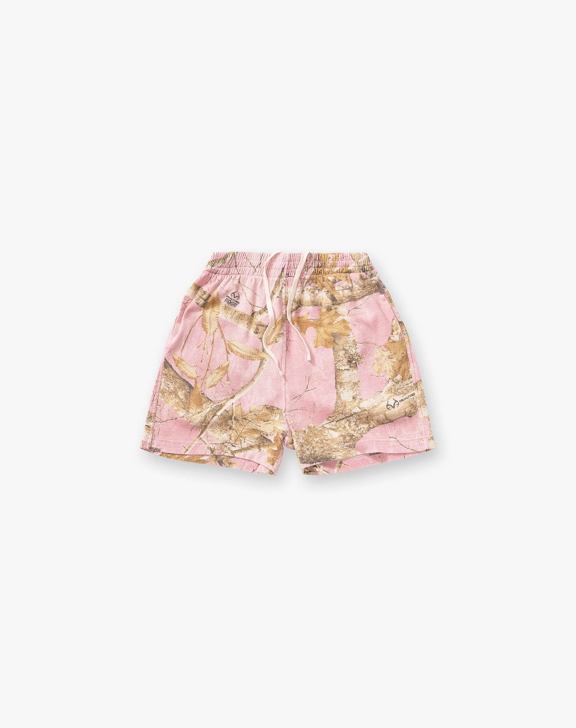 Minimal Design Realtree? Mesh Shorts- Washed Pink Camo
