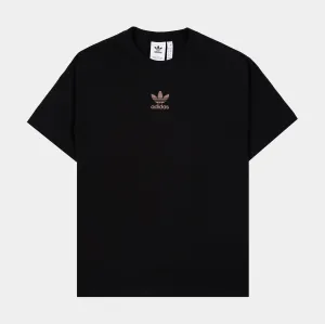 Cozy Stretch SlimFit Adi Script Mens Short Sleeve Shirt (Black/Brown)