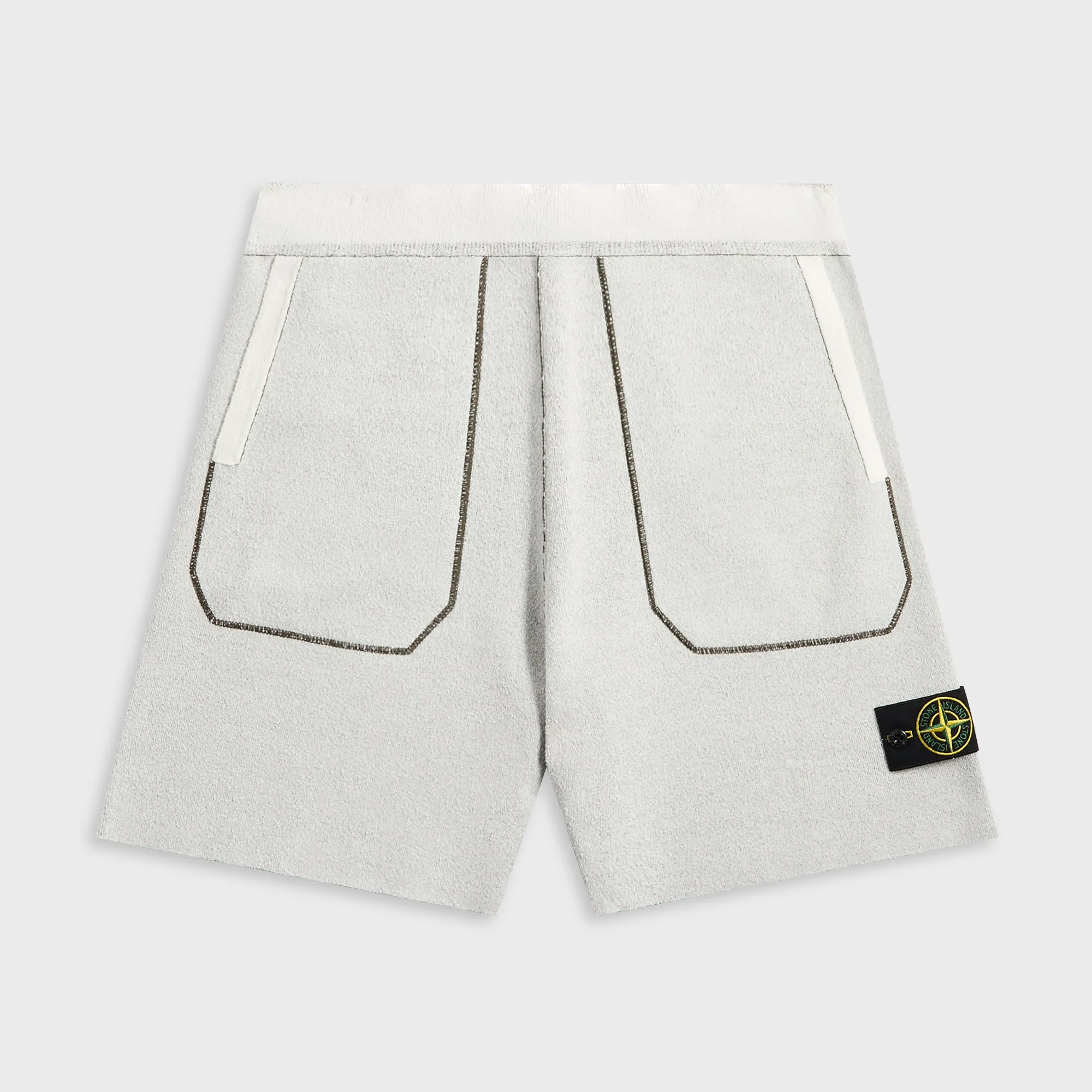 Stone Island Double Face Bi-Color Cotton Nylon Shorts - Ivory men's clothing
