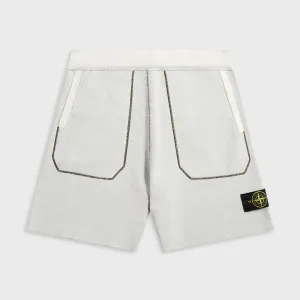 Stone Island Double Face Bi-Color Cotton Nylon Shorts - Ivory men's clothing