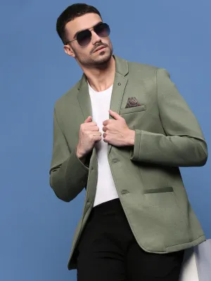 Men's Green Slim Fit Single Breasted Casual Blazers Full Length Zipper Closure Oversized style