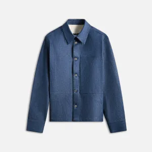 Quick drying material Moisture Wicking Lining Jil Sander Textured Dry Cotton Denim Shirt - Blue