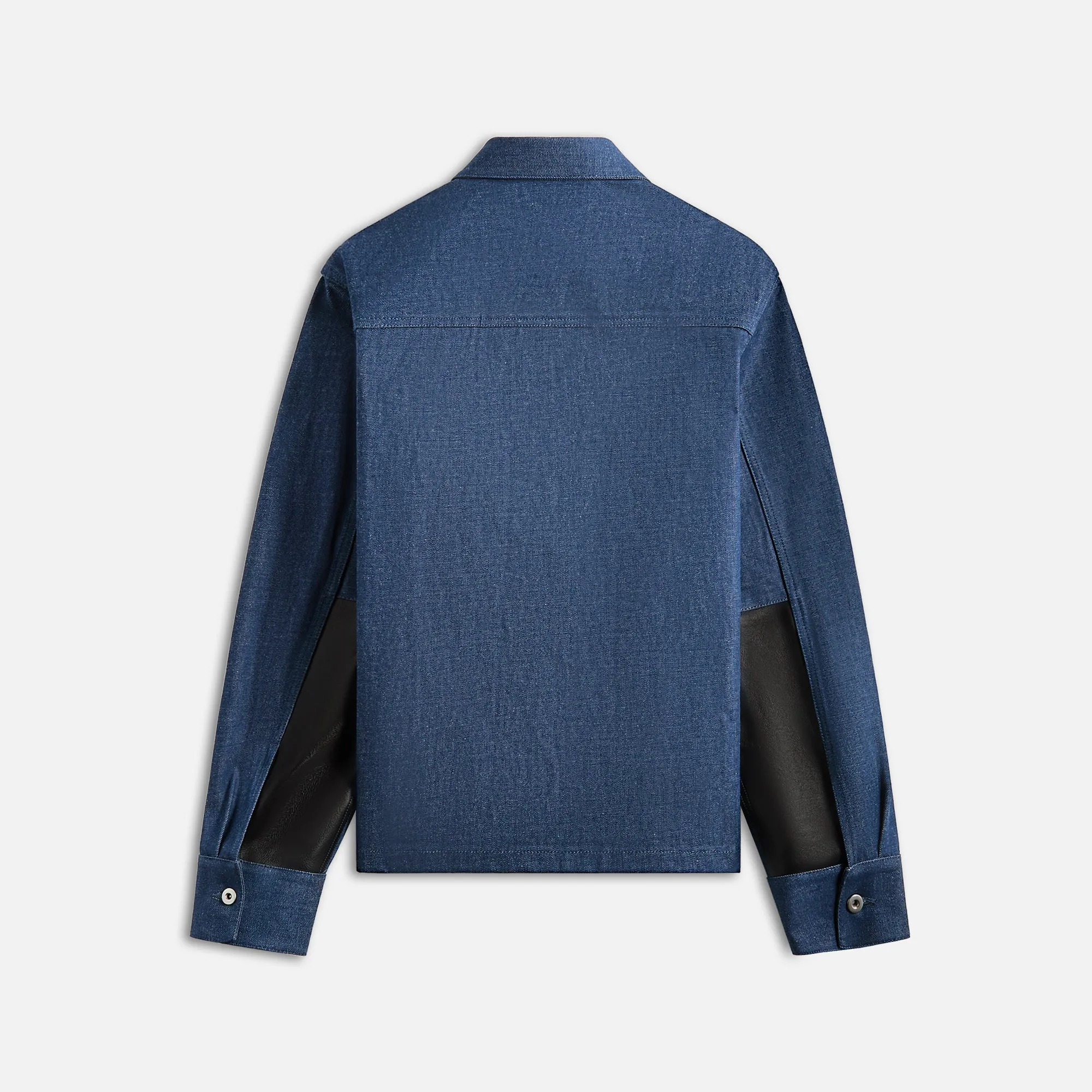 Jil Sander Textured Dry Cotton Denim Shirt - Blue Knee Length Static Dissipating Threading