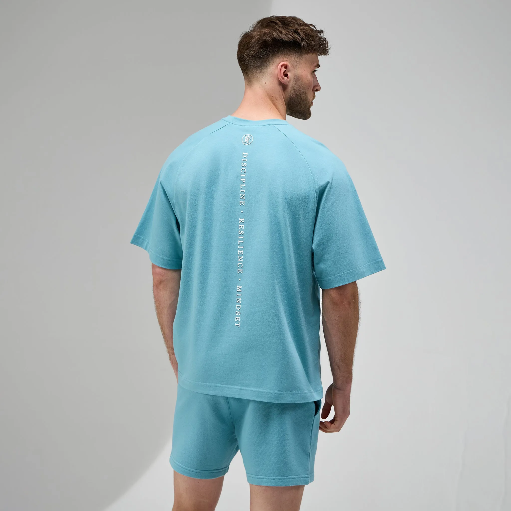 anniversary Comfy and Soft Gym King Focus Relaxed Fit Tee - Aquatic Blue