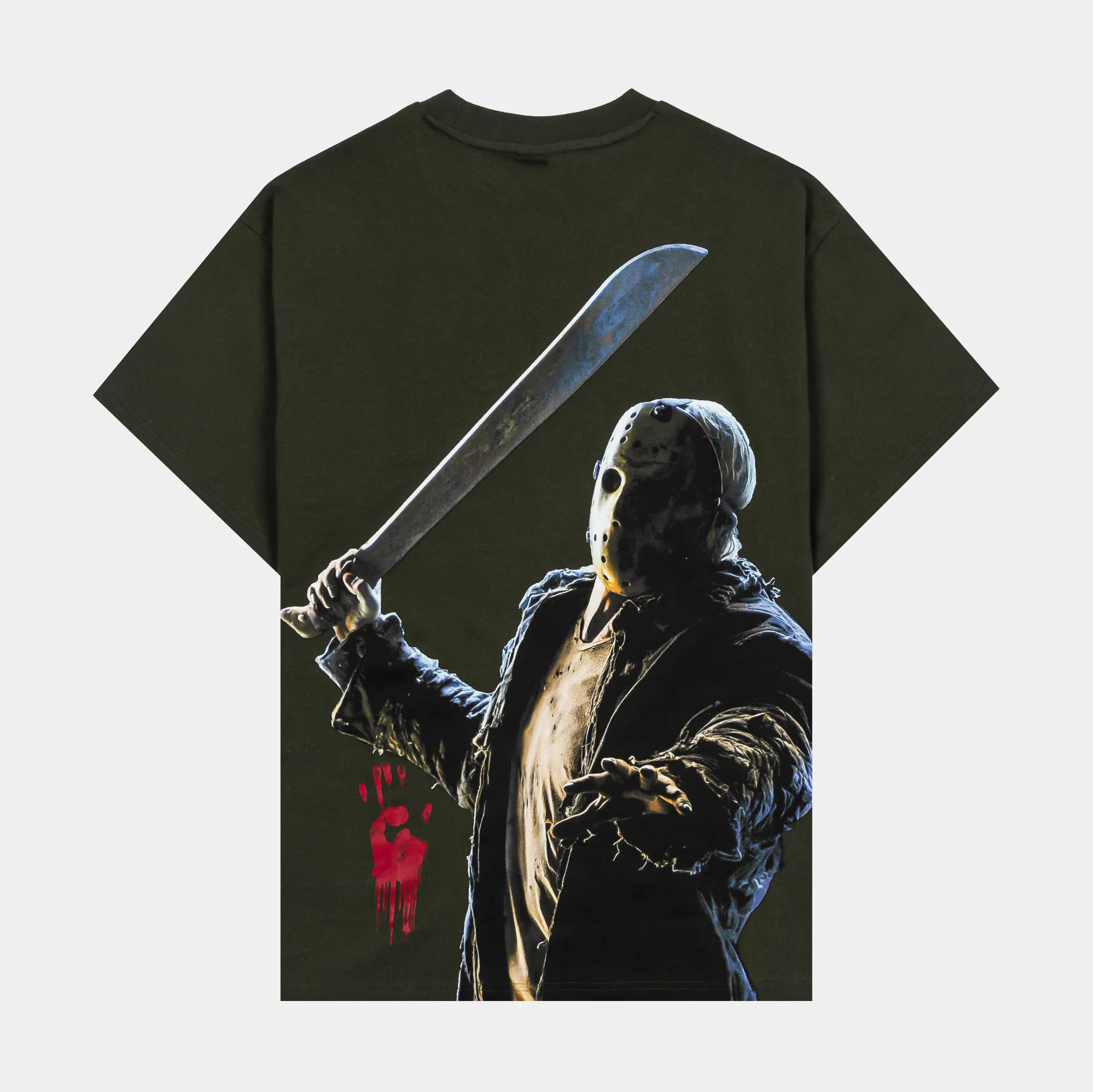 Anti Pill Surface SP x Friday The 13th Warning Mens Short Sleeve Shirt (Green/Red)