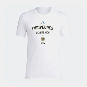 Everyday Layering slim fit Argentina Campeones De America Mens Short Sleeve Shirt (White)