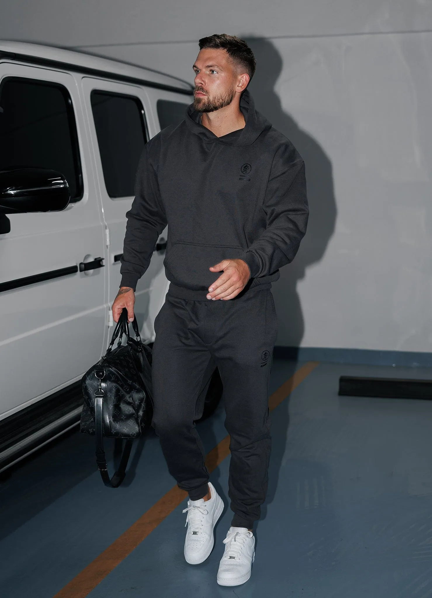 Gym King Aventus Fleece Hood - Dark Pewter Layer Chic