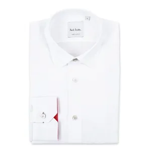 Paul Smith - Tailored Fit 'Artist Stripe' Cuff Shirt in White Wrinkle-Resistant