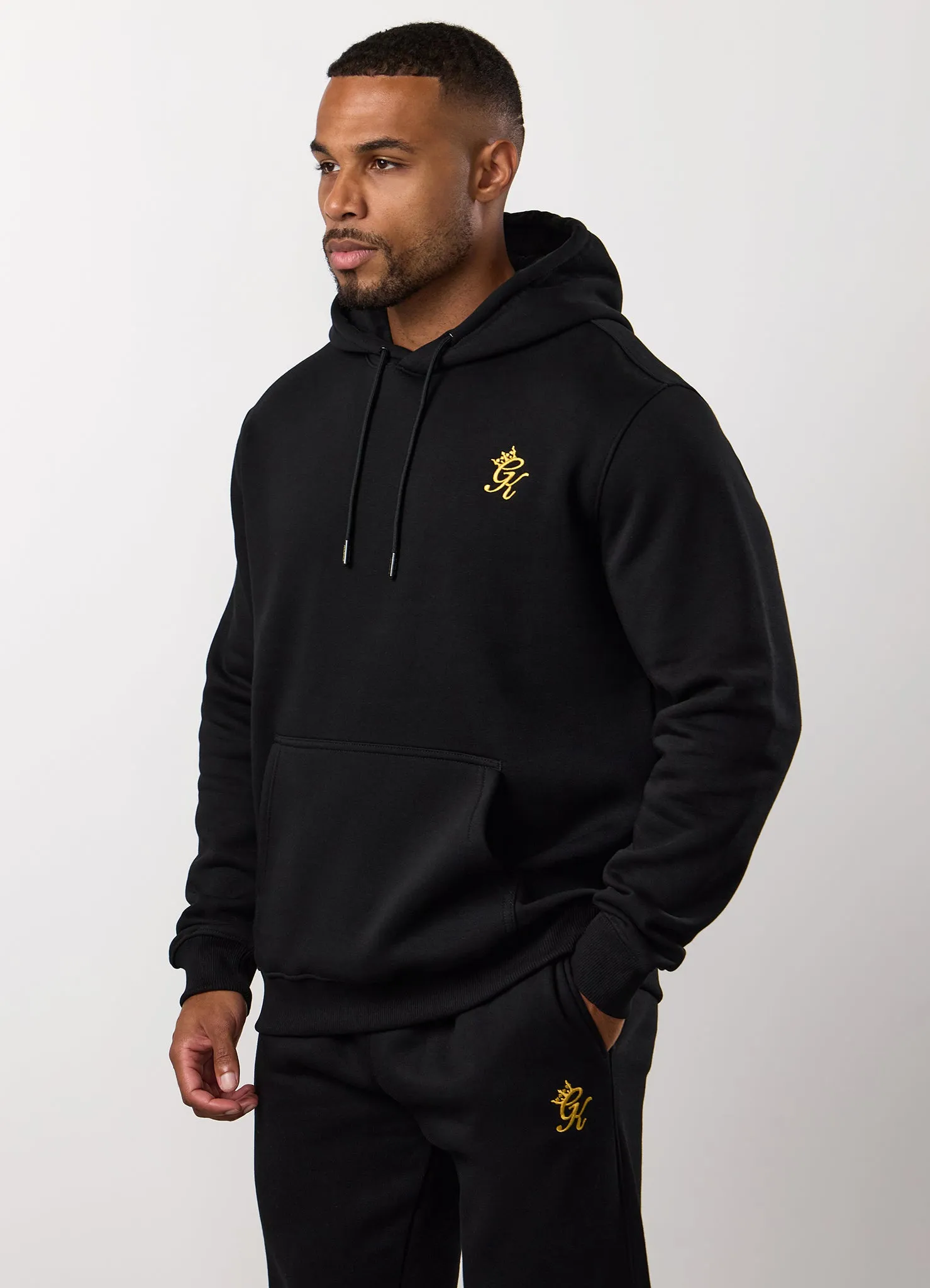 Neutral palette Gym King Fundamental Fleece Hood - Black/Gold