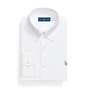 Breathable Cotton Low Profile Pocket Design Ralph Lauren - Custom Fit Oxford Shirt in White