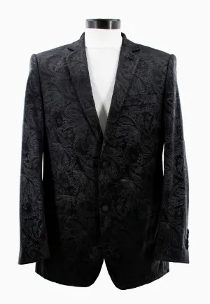Modular Attachment System Bassiri J1044 Paisley Velvet Blazer Black