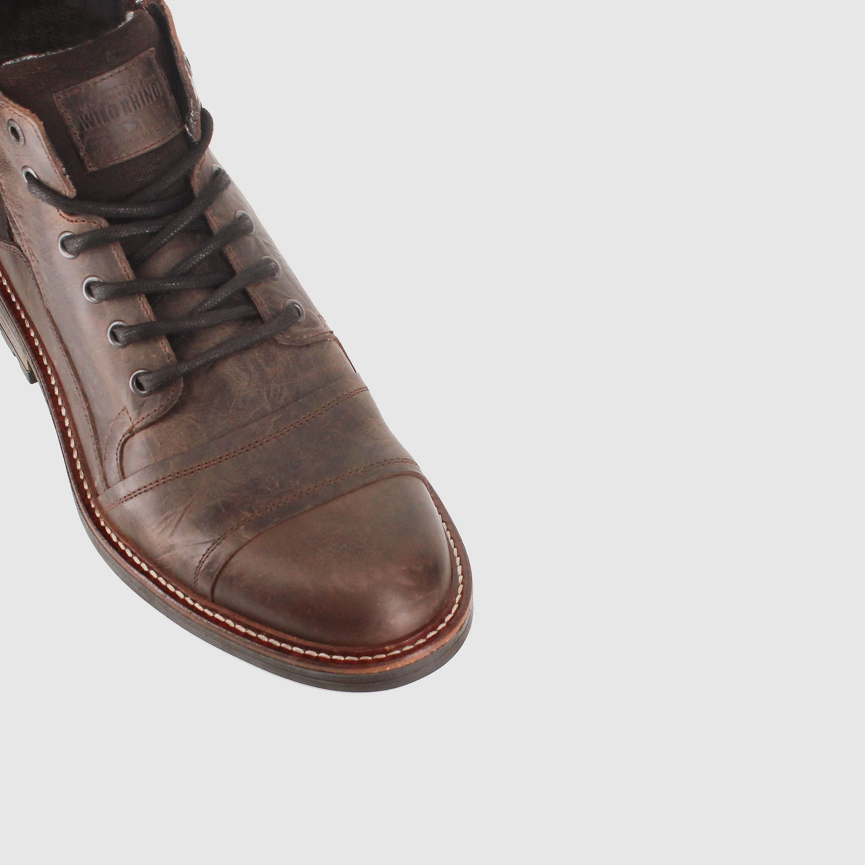 Indiana Lace Up Boots Dark Brown Smooth Surface