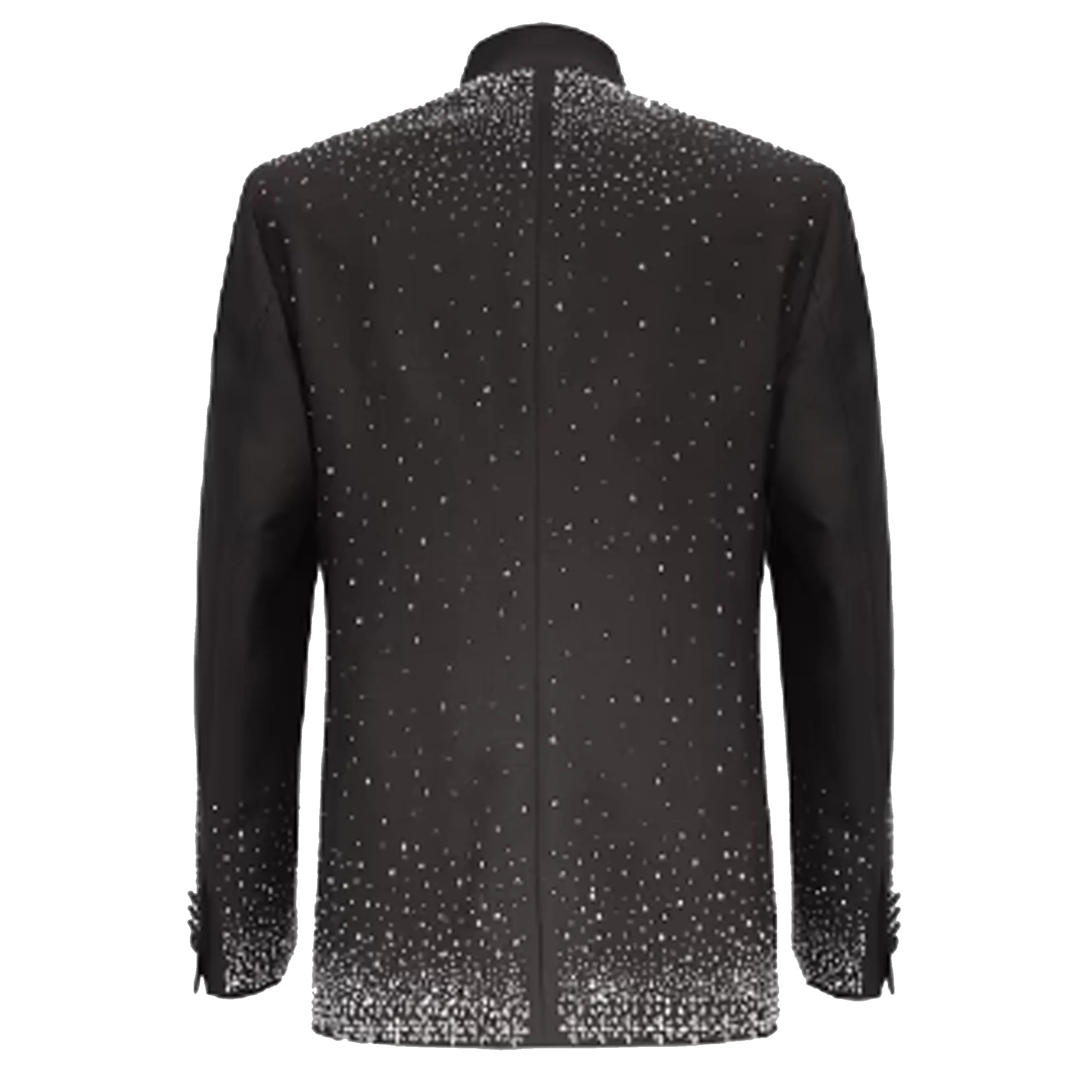 Layered Collar Design Stretch Paneling Bright Lights Blazer BLACK/GOLD