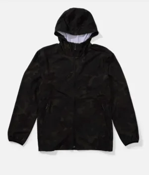 Salty Crew Mens Jacket Stowaway Windbreaker Light Reflective High Collar Windguard