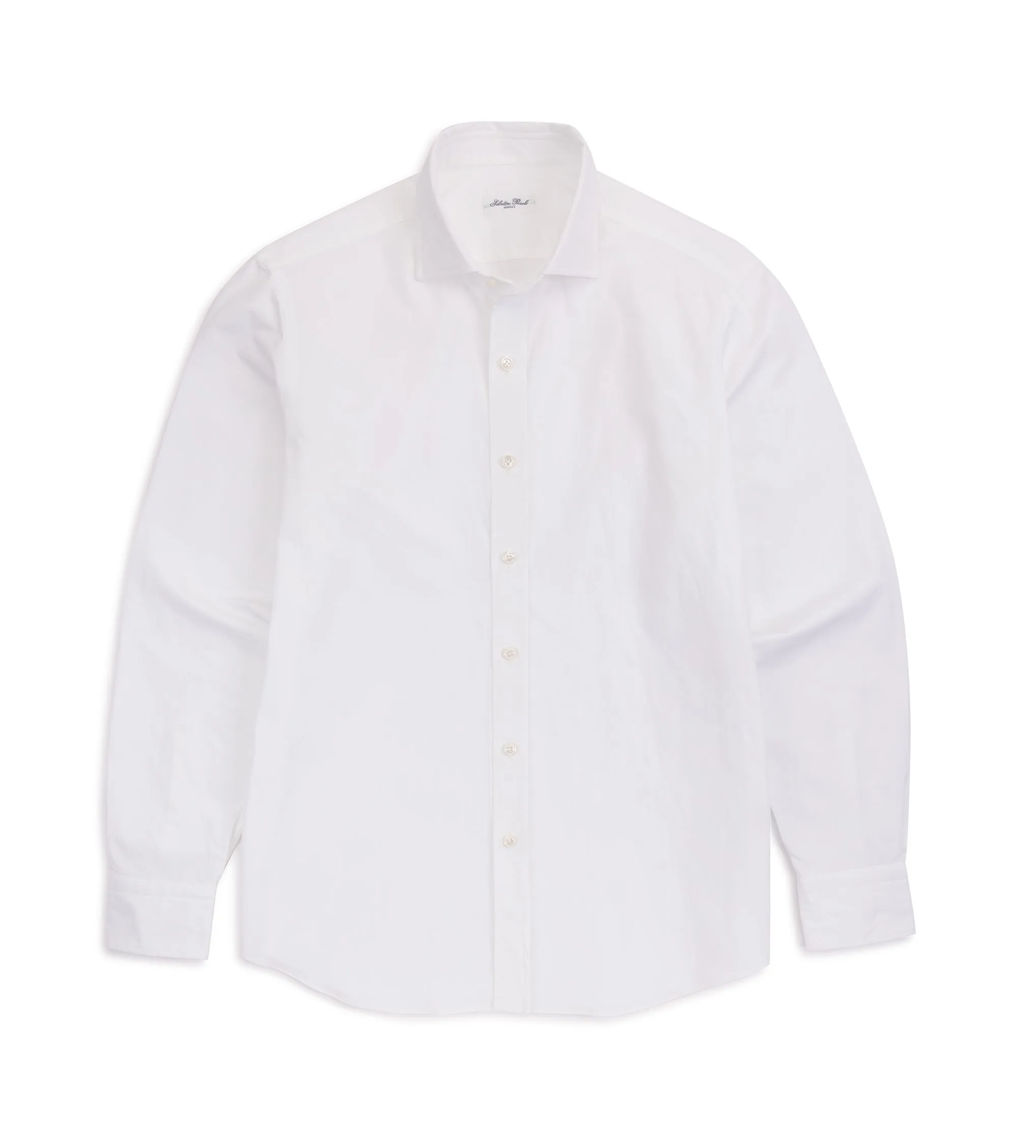 Salvatore Piccolo Cotton Canvas Shirt: White Sleek Silhouette Plus size option