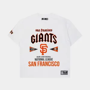 Sleek Design San Francisco Giants City Tour Drop Shoulder Mens Short Sleeve Shirt (White)