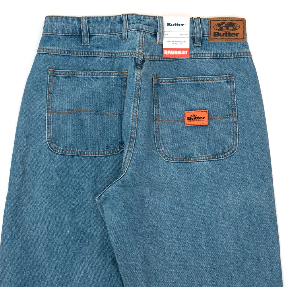 Flat Lock Seams Santosuosso Denim Jeans (Washed Indigo)