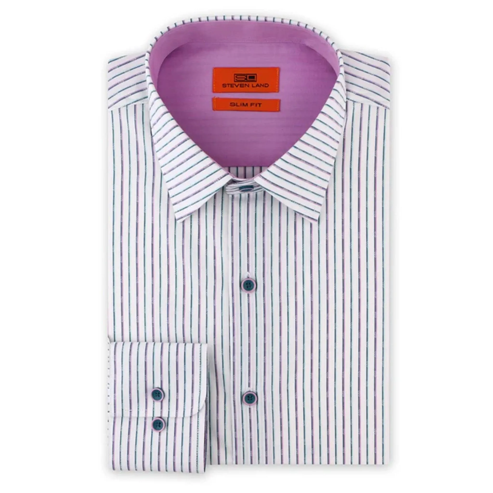 Sb1934 Contrast Stripe Dress Shirt for Men Casual Design Camping Essential