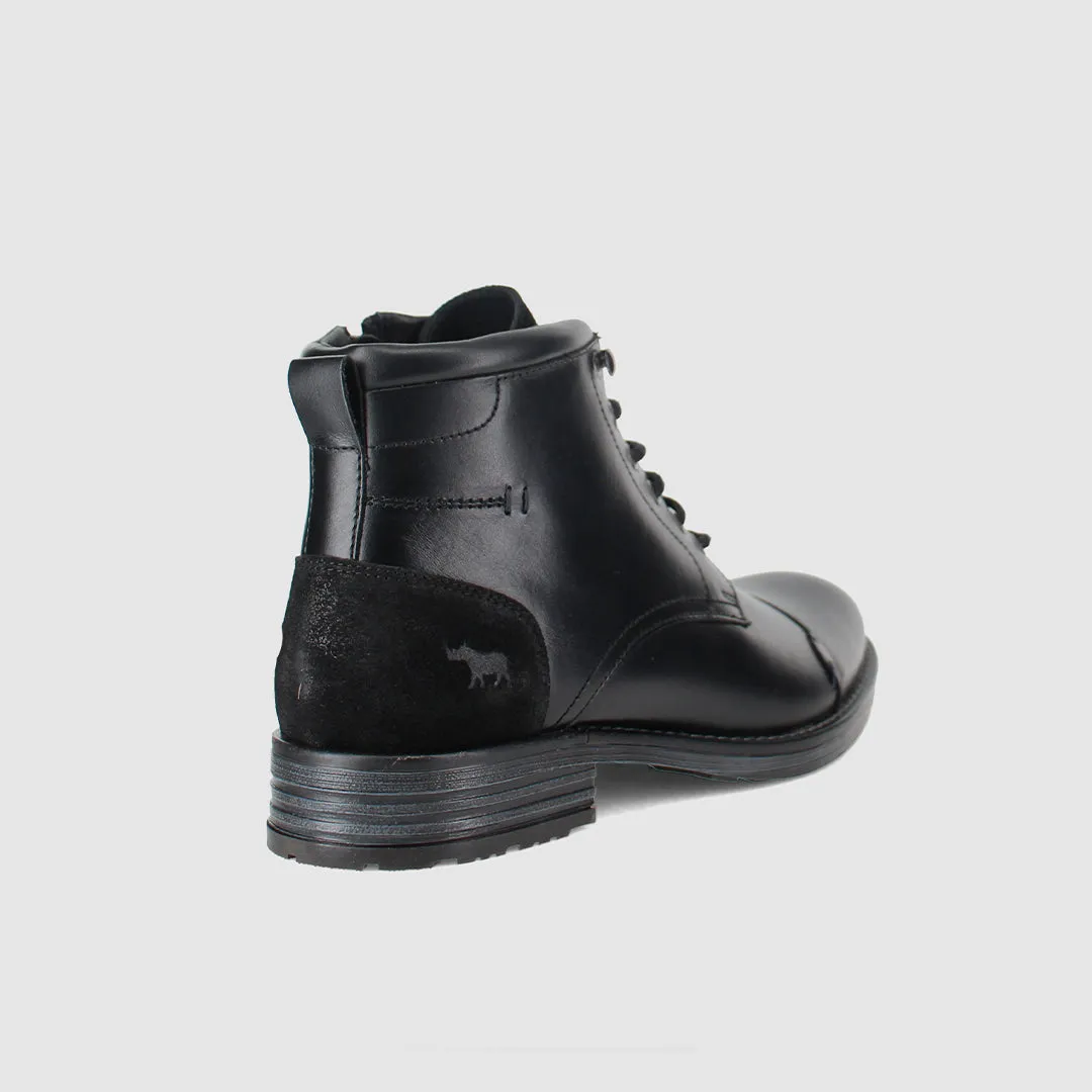 Scotia Lace Up Boots Black Breathable Vintage Style