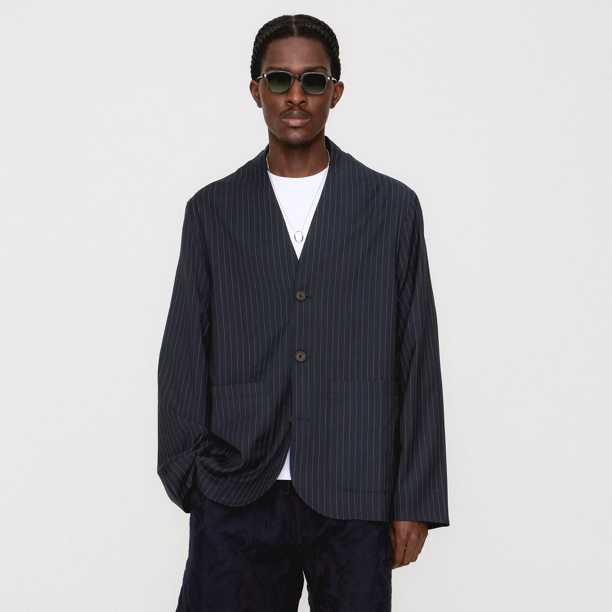 Layered Cuff System TearResistant Reinforcements &Kin Tropical Wool Zac Blazer - Admiral