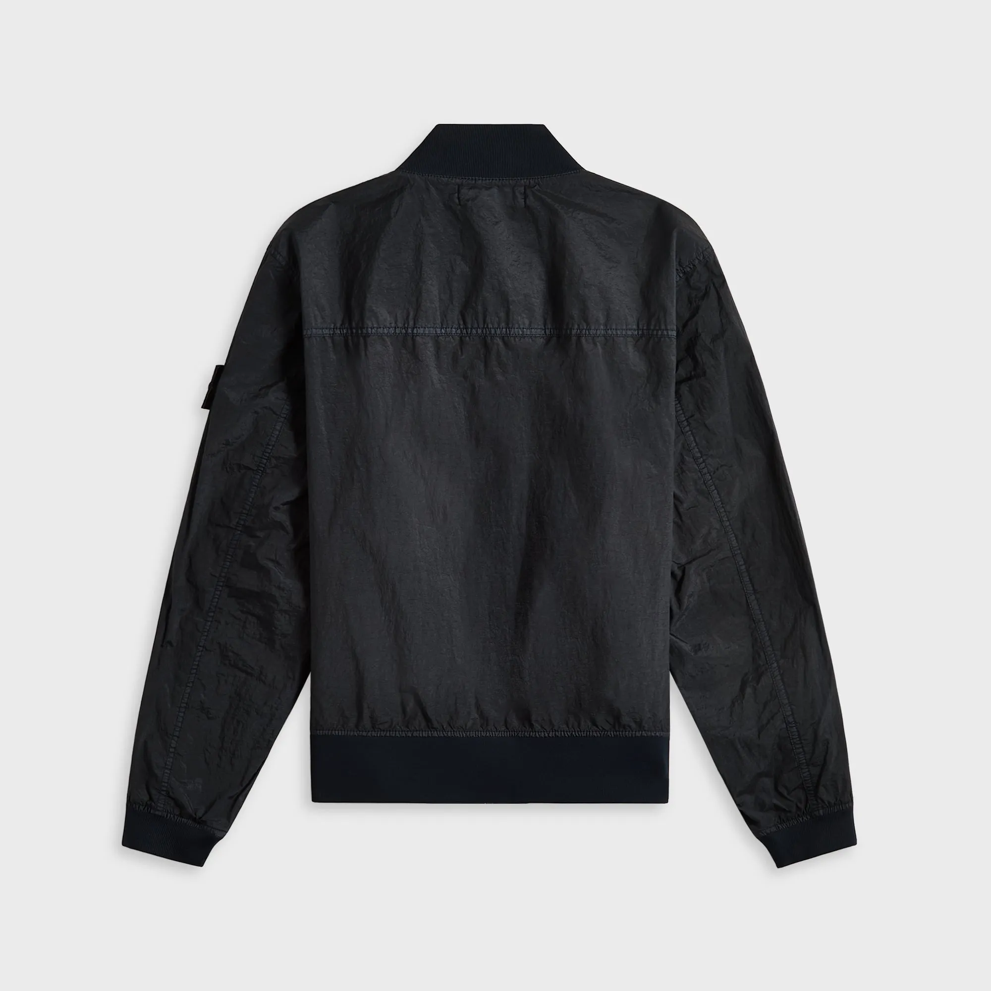 Fleece Inside Stone Island Nylon Metal Watro-Tc Garment Dyed Nylon Bomber - Navy Blue