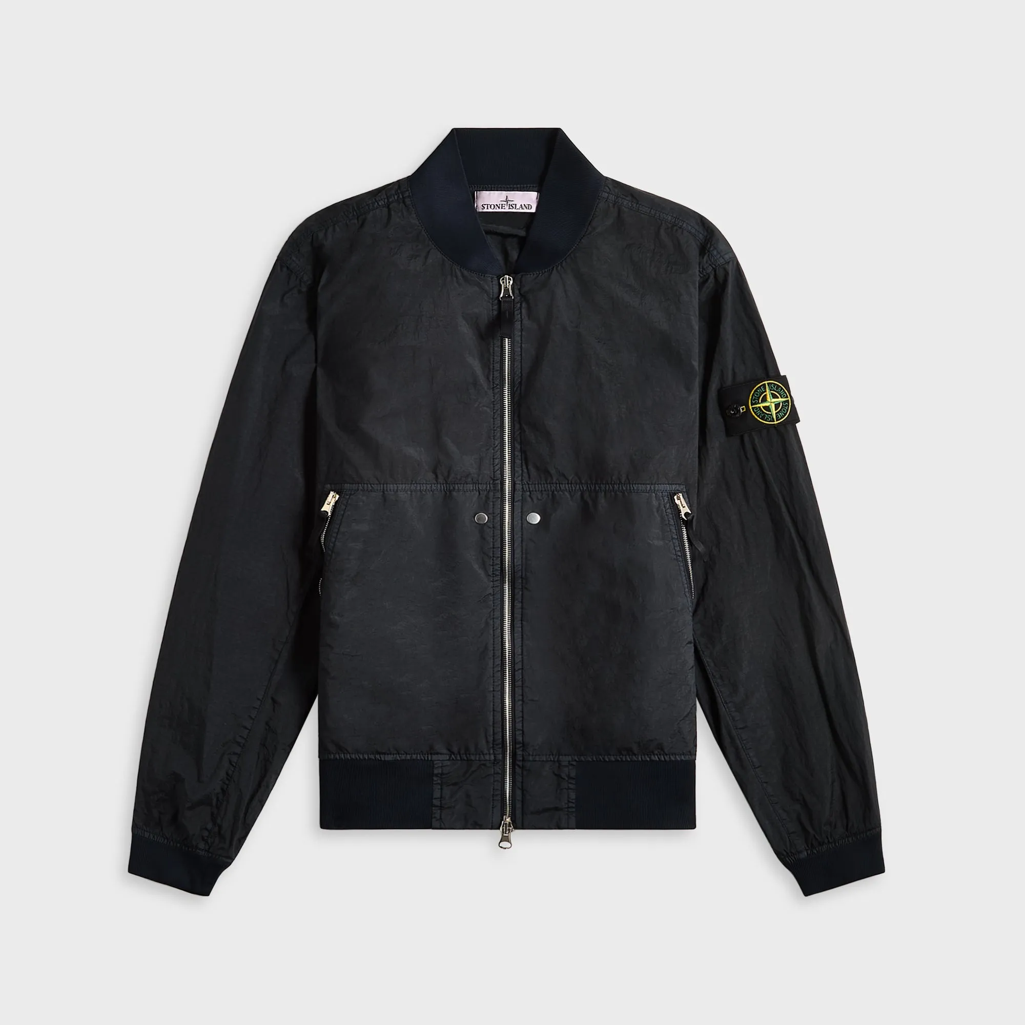 Collapsible Packable Design Reflective details Stone Island Nylon Metal Watro-Tc Garment Dyed Nylon Bomber - Navy Blue