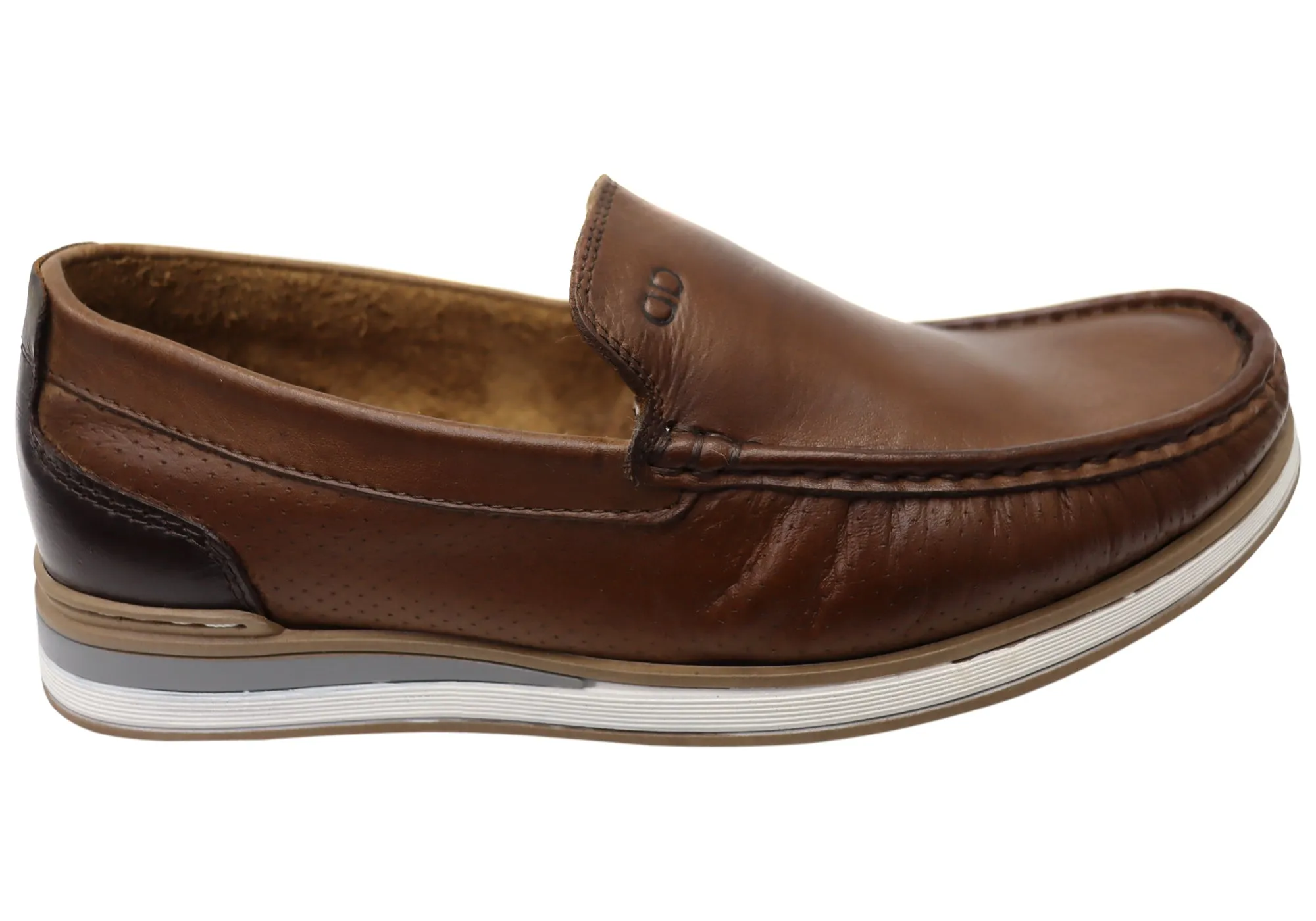 Democrata Derrick Mens Brazilian Comfortable Leather Loafers Shoes Coffee Corner Comfy Flow