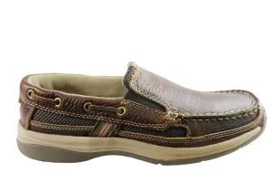 Slatters Splice Mens Smart Casual Leather Loafer Shoes Flexible Motion