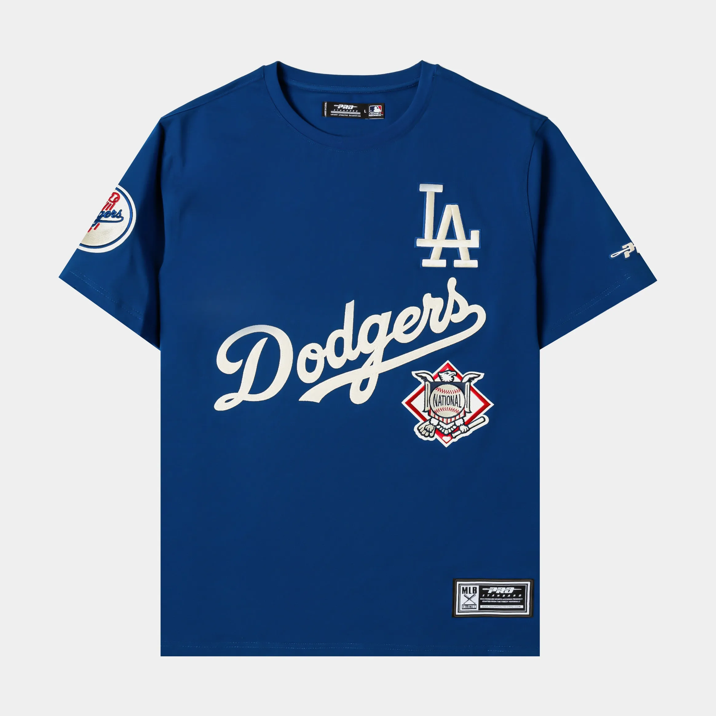 Shoe Palace Exclusive Los Angeles Dodgers Modern Originals Mens Short Sleeve Shirt (Blue) Anti Perspiration Lining Stretch waistband
