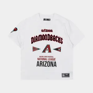 Minimal Fashion Durable Stitching Arizona Diamondbacks City Tour Drop Shoulder Mens Short Sleeve Shirt (White)