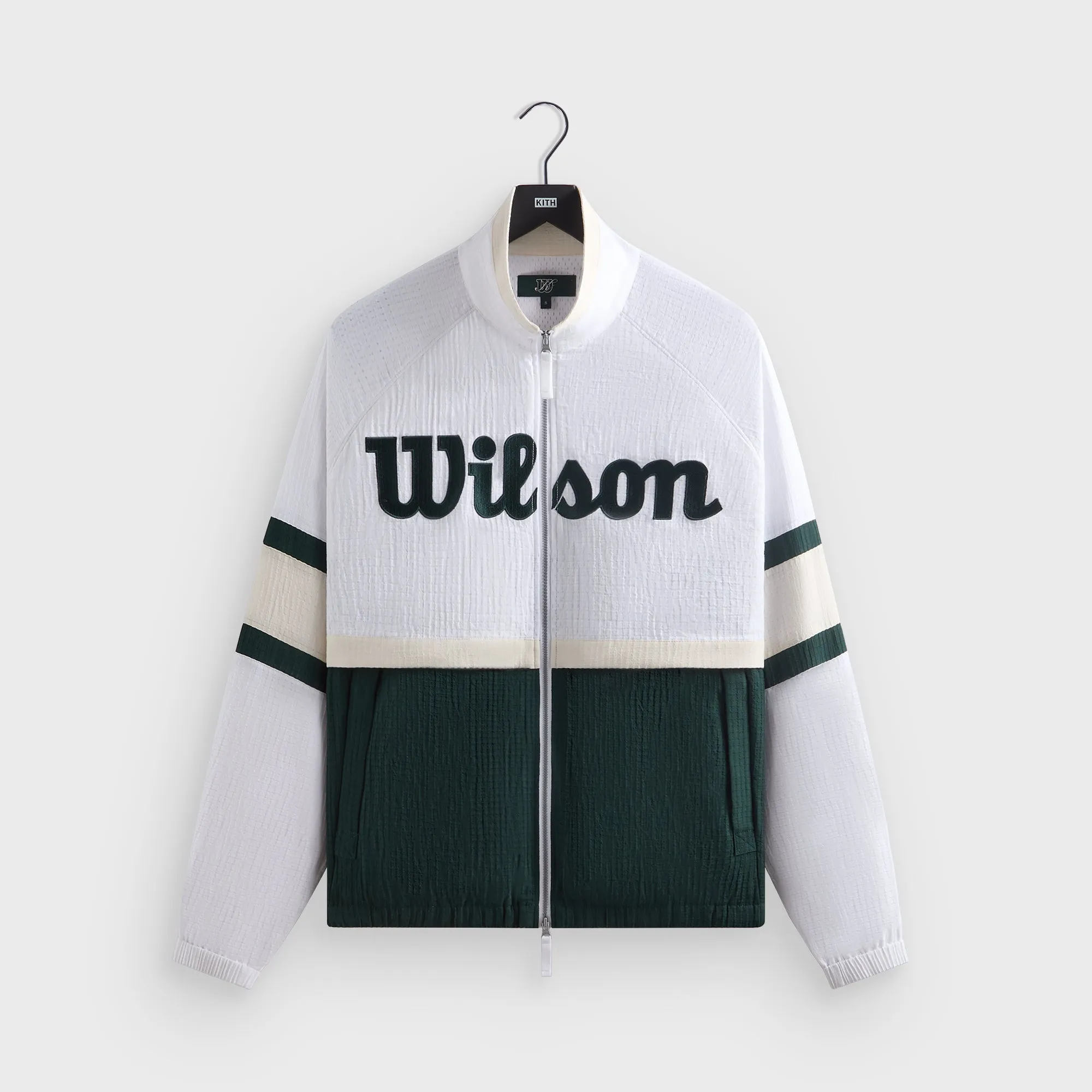 LowProfileStitching Rainy Day Kith for Wilson Dobby Track Jacket - White