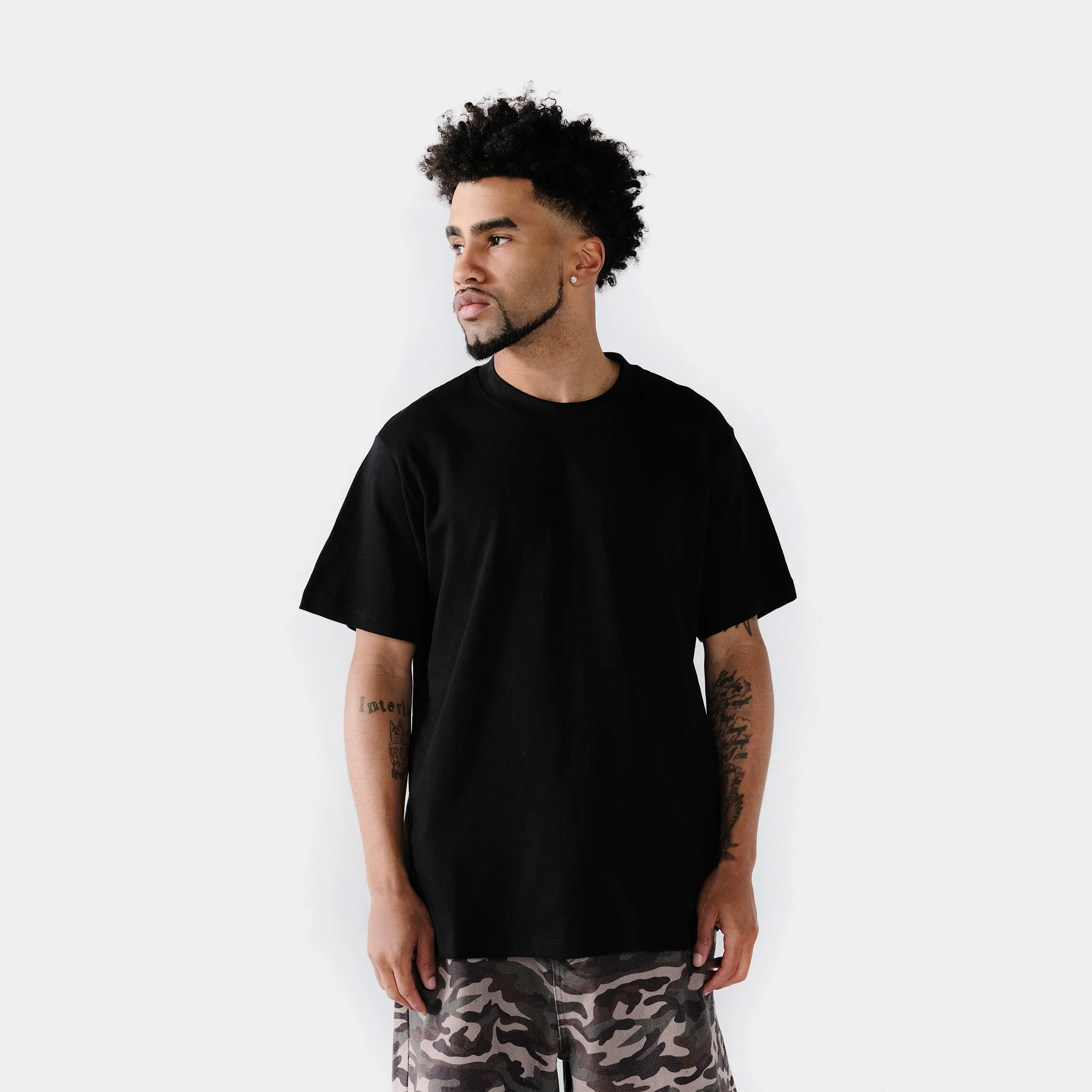 Solid Novelty Mens Short Sleeve Shirt (Black) Seamless Edging No Fade Technology