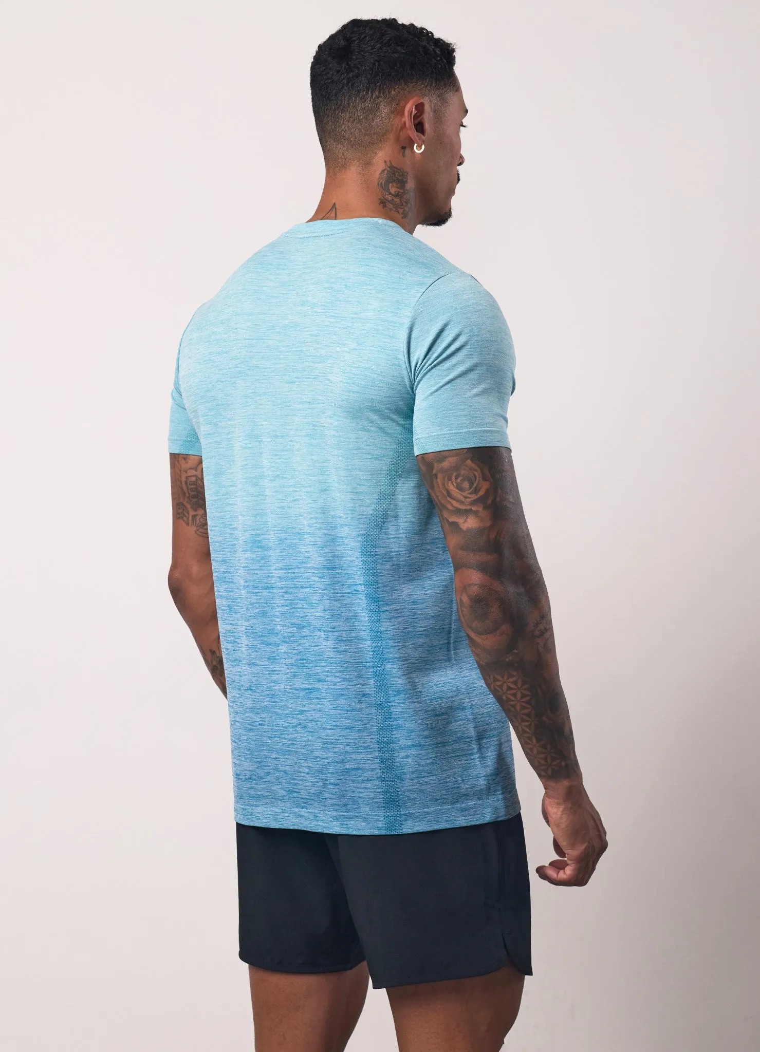 Gym King Relentless Ombre Seamless Tee - Sea Mist Fashion Top