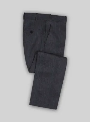 Italian Cotton Lycra Denim Blue Pants Non Binding Cuffs Flexibility Built-In