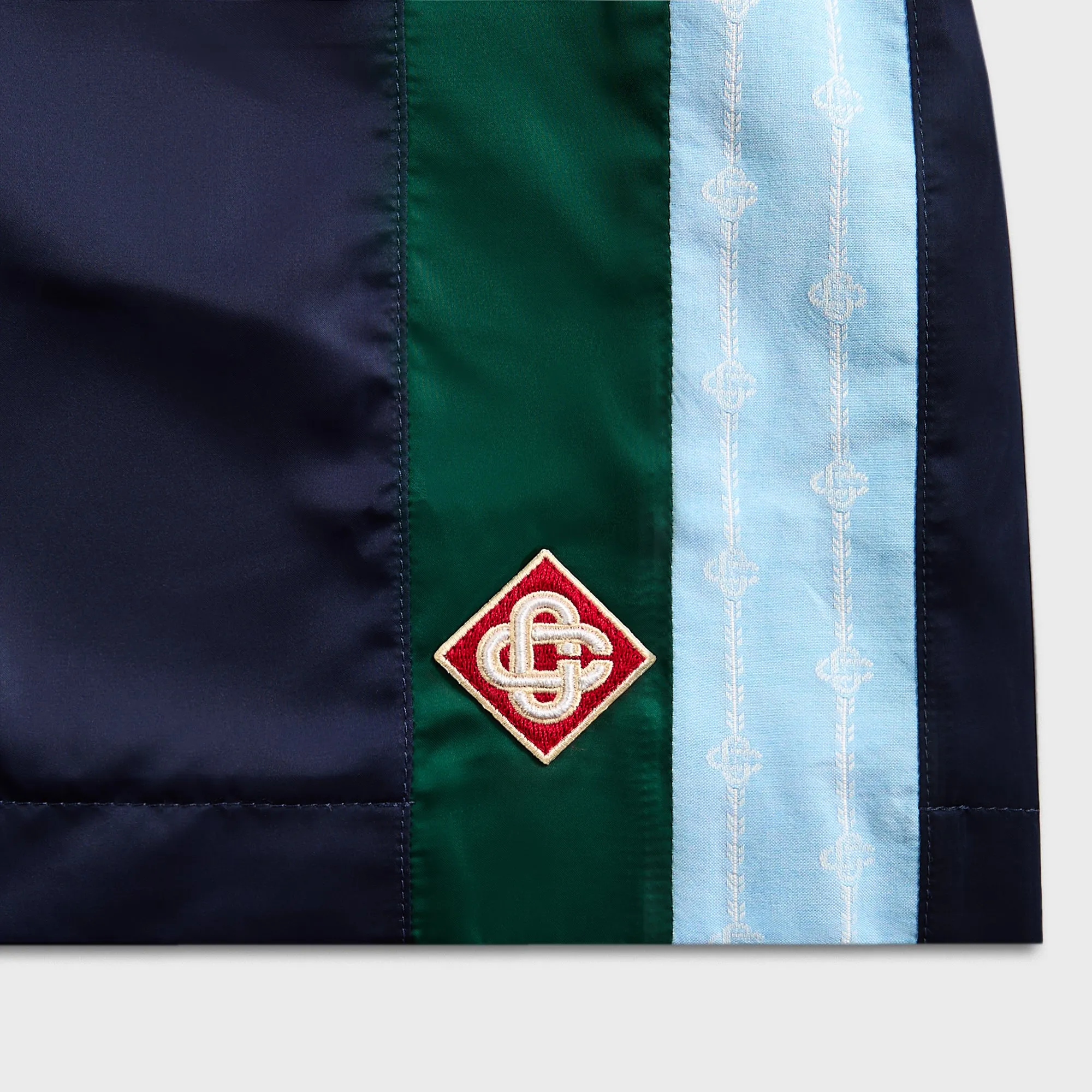 Non Restrictive Waistband Casablanca Nylon Pleated Track Short - Navy