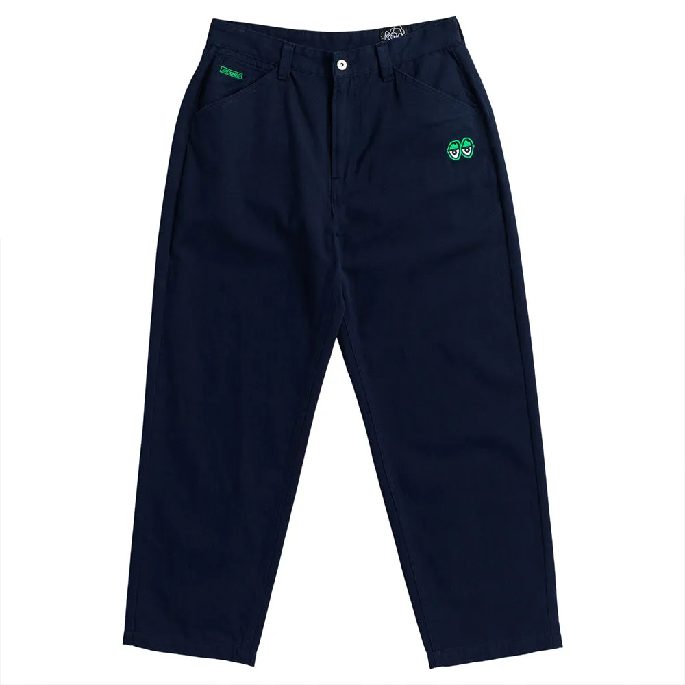 Eyes Embroidered Twill Pant (Navy / Green) Layer Ready