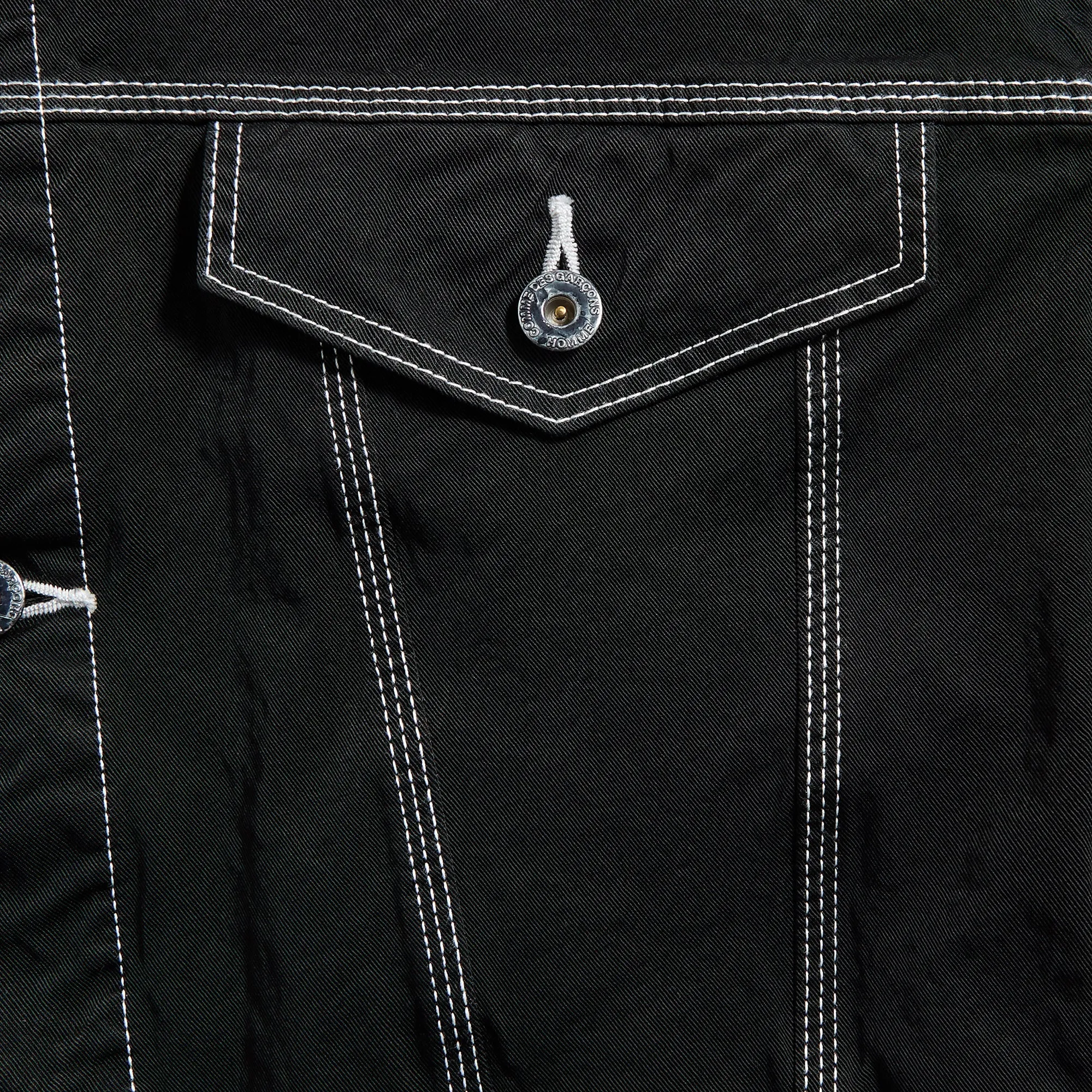 CDG Homme Top Stitch Trucker Jacket - Black Compact Packable