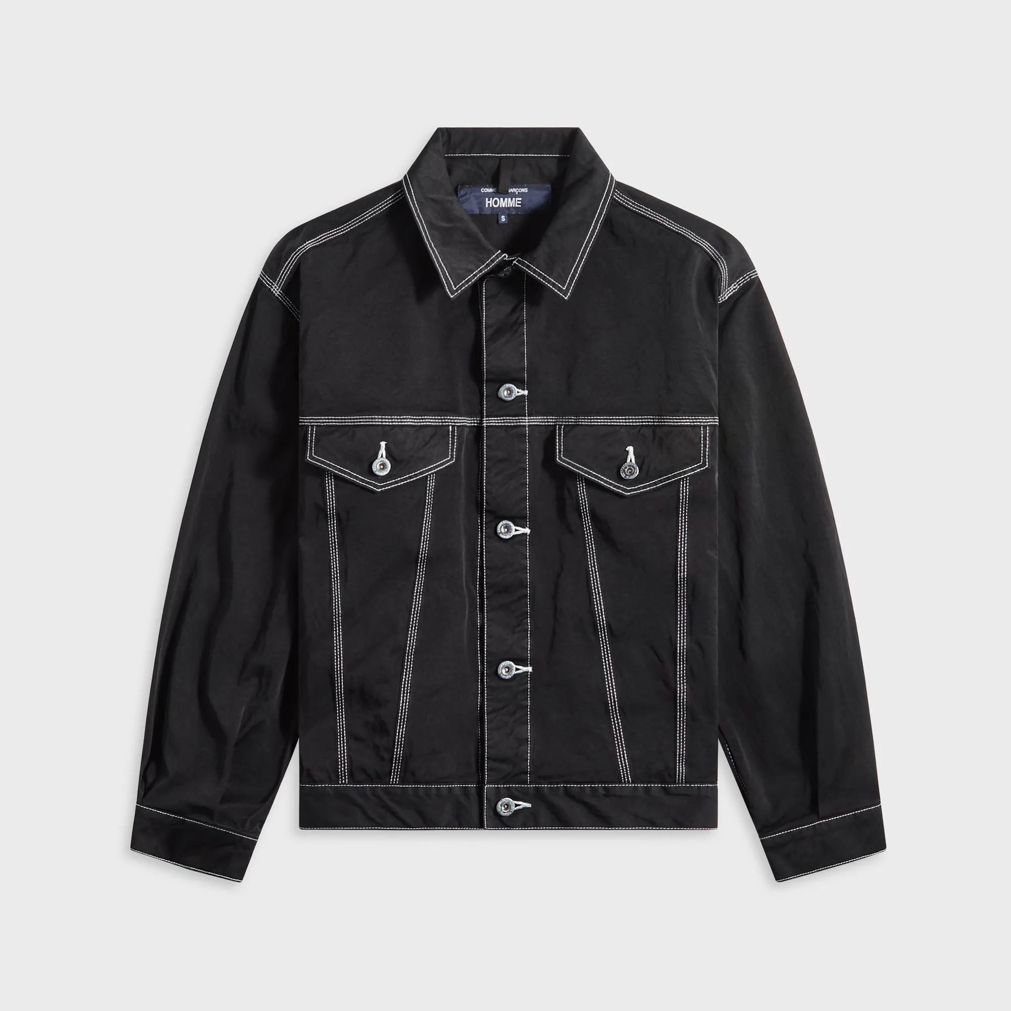 Warm Essentials Airtight Seam Sealing CDG Homme Top Stitch Trucker Jacket - Black