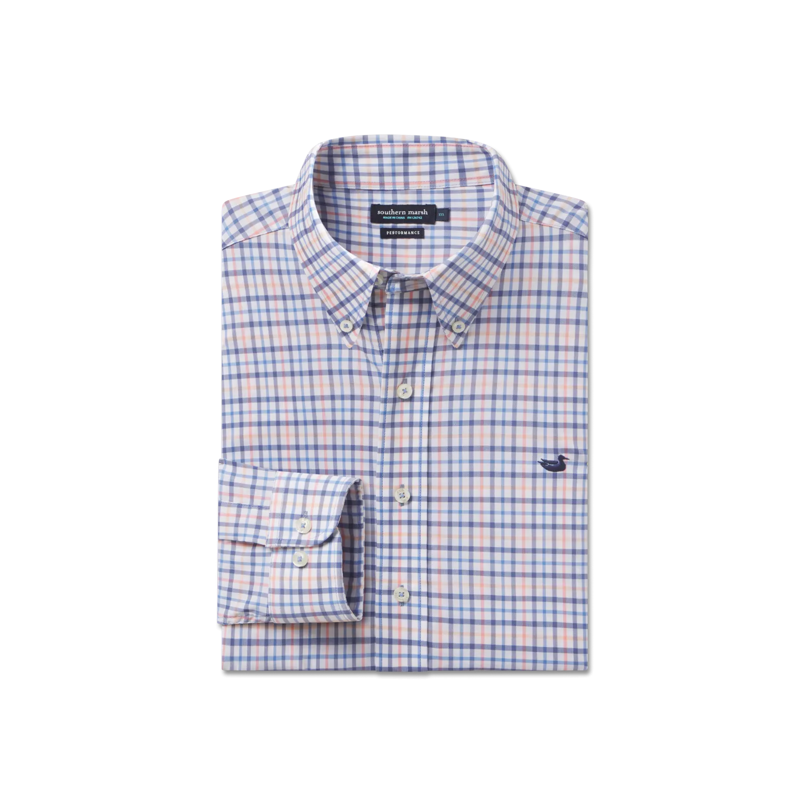 Chambers Performance Gingham Dress Shirt Flex Fit Collar