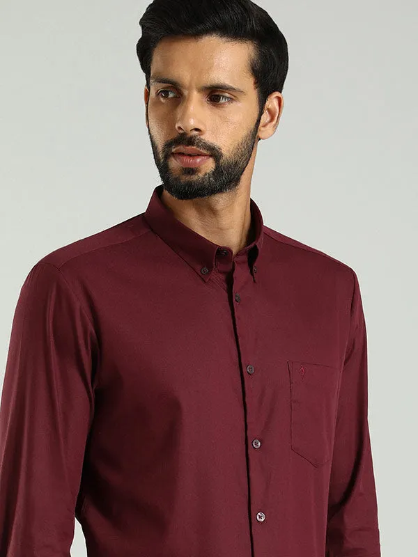 Men Solid Full Sleeve Cotton Blend Shirt Sophisticated Look