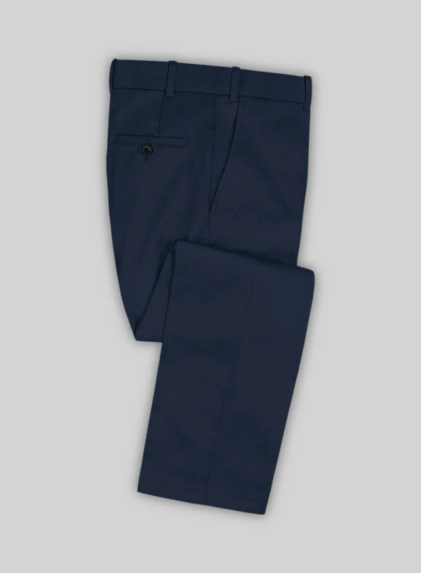 Italian Mirage Blue Cotton Stretch Pants Corduroy texture Seamless Technology