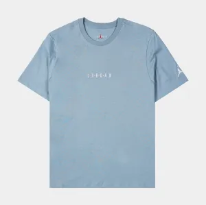 Air EMB Mens Short Sleeve Shirt (Blue/White) Reinforced Collar