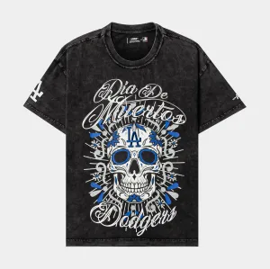 Sleek Waistband Shoe Palace Exclusive Los Angeles Dodgers D??a De Muertos Skull Mens Short Sleeve Shirt (Black)